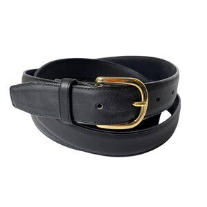 Leegin Classic Leather Black Dress Belt with Solid Brass Buckle USA
